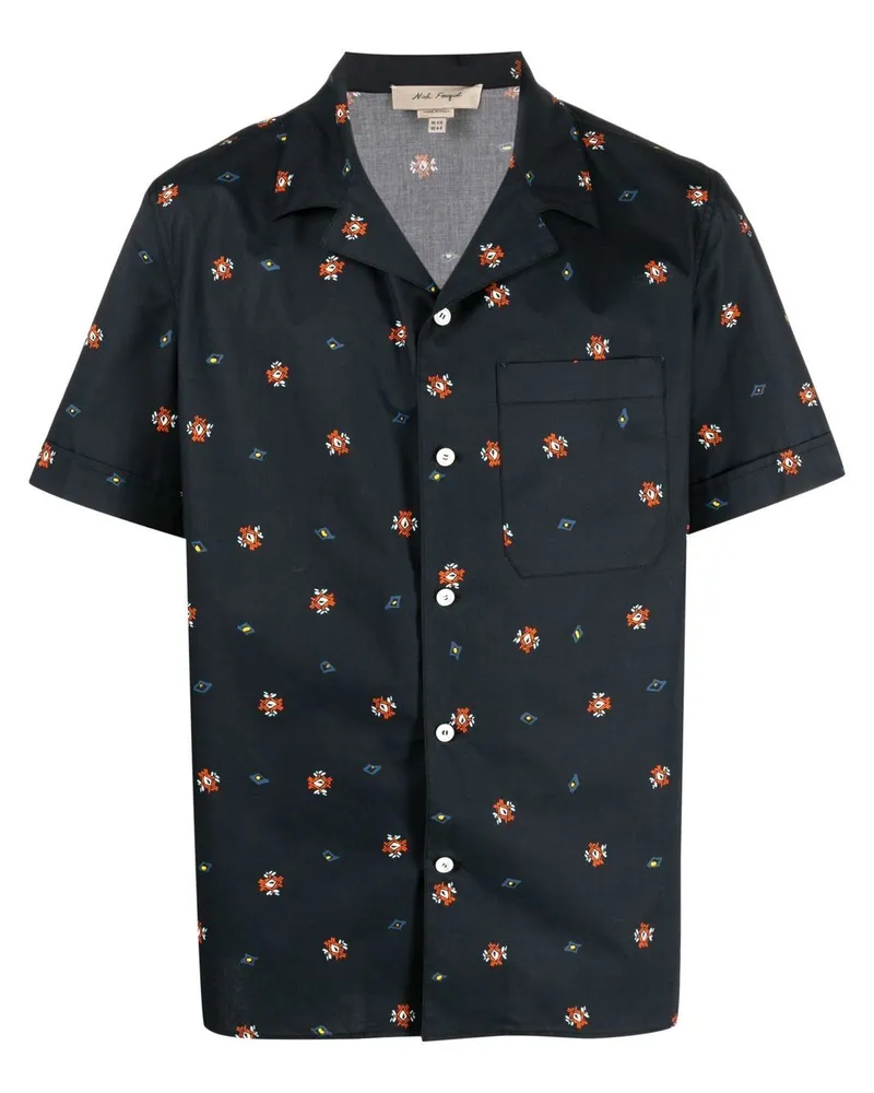 Nick Fouquet Hemd mit grafischem Print - Blau Blau