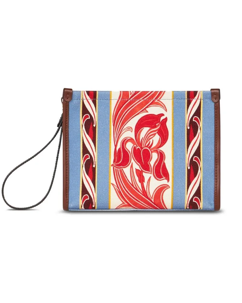Etro Canvas-Clutch mit abstraktem Print - Blau Blau