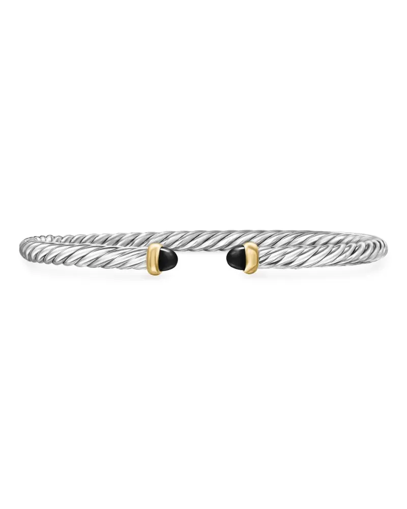 David Yurman 14kt Cable Flex Gelbgold- und Sterlingsilberarmband 4mm Silber