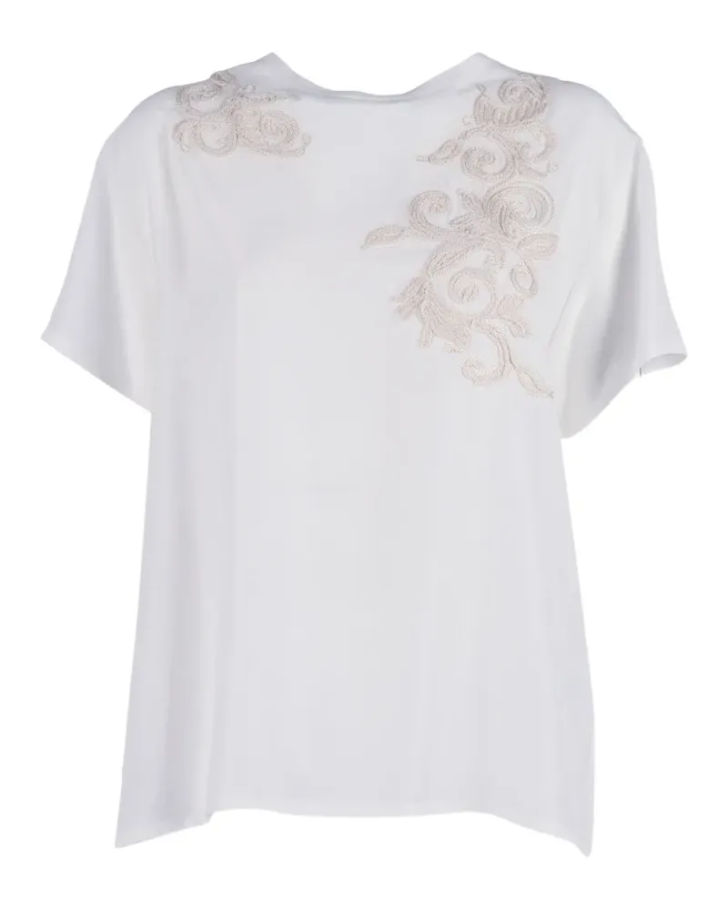 Ermanno Scervino floral-embroidered T-shirt - Weiß Weiß