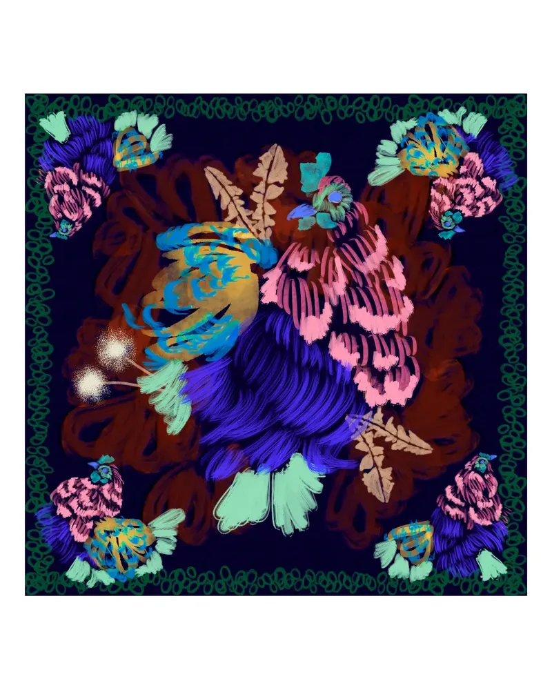 Henrik Vibskov printed scarf - Blau Blau