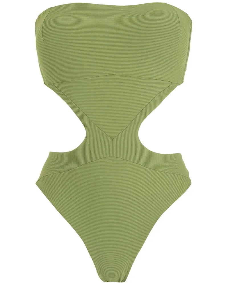 Amir Slama Bandeau-Badeanzug mit Cut-Out - Grün Grün
