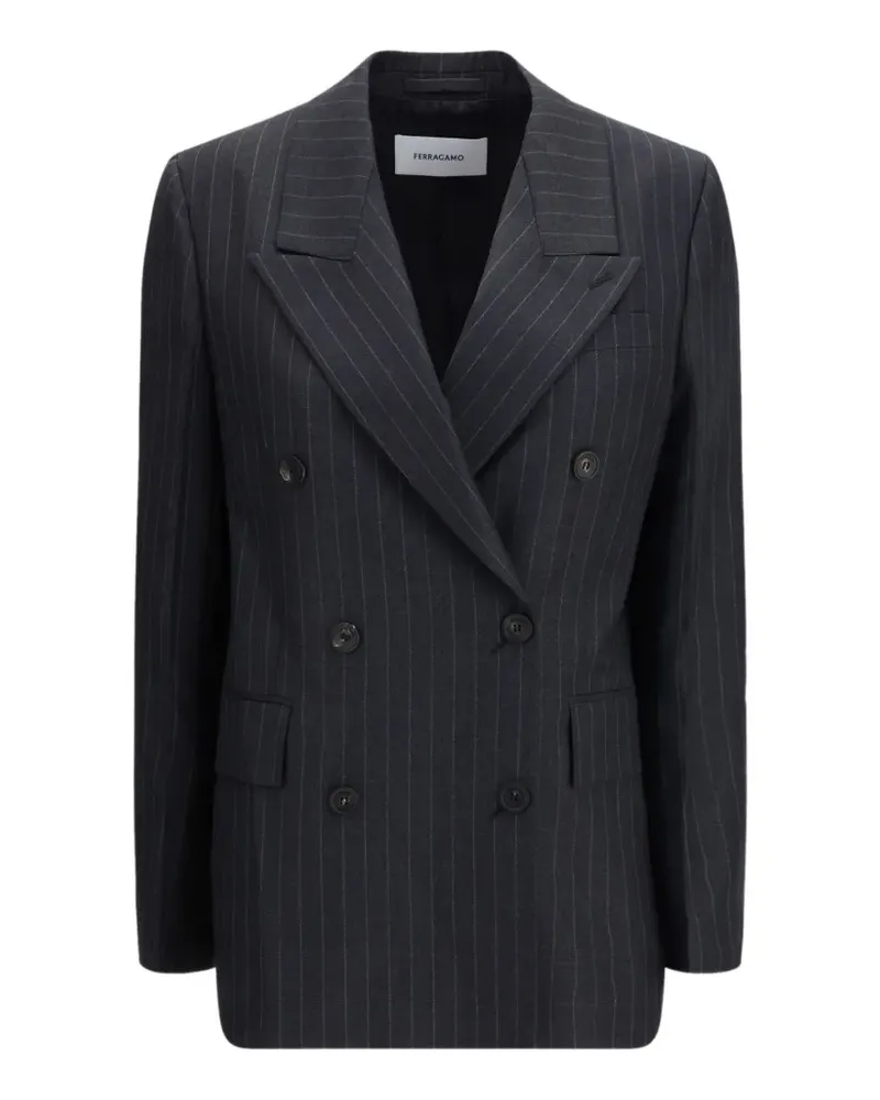 Ferragamo Blazer mit Nadelstreifen - Schwarz Schwarz