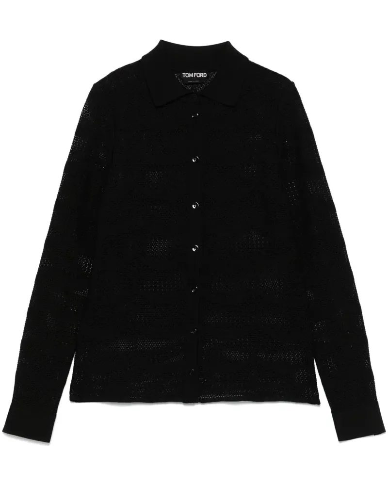 Tom Ford Hemd mit Lochstrickmuster - Schwarz Schwarz