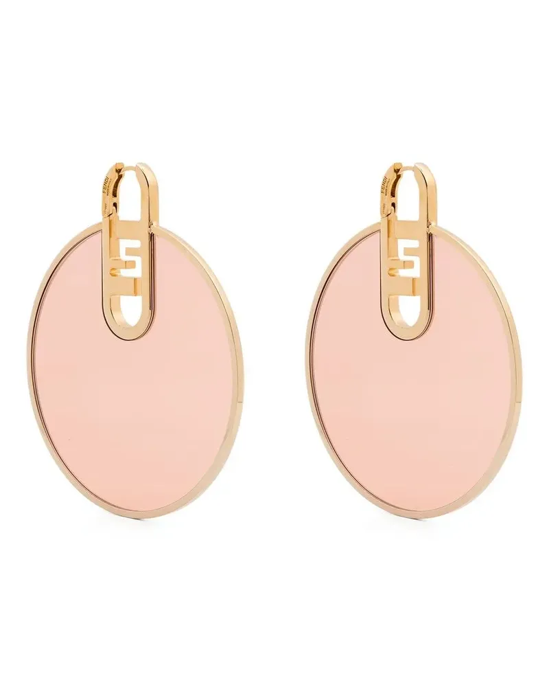 Fendi Runde Ohrringe mit FF - Rosa Rosa