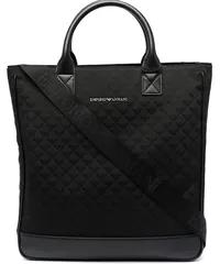 Emporio Armani Gesteppter Shopper mit Logo Schwarz