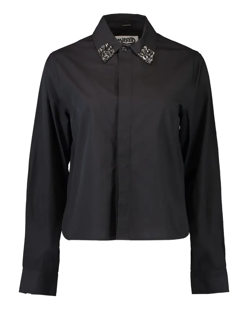 Mother embellished-collar shirt - Schwarz Schwarz