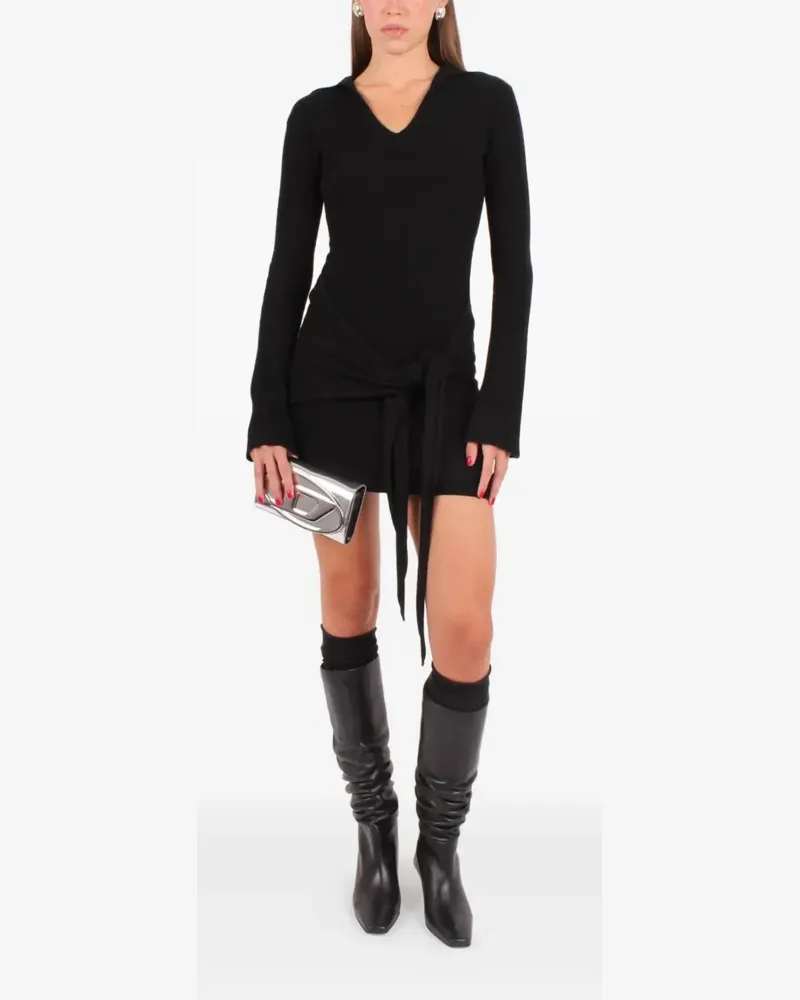 Federica Tosi Minikleid mit Bindegürtel - Schwarz Schwarz