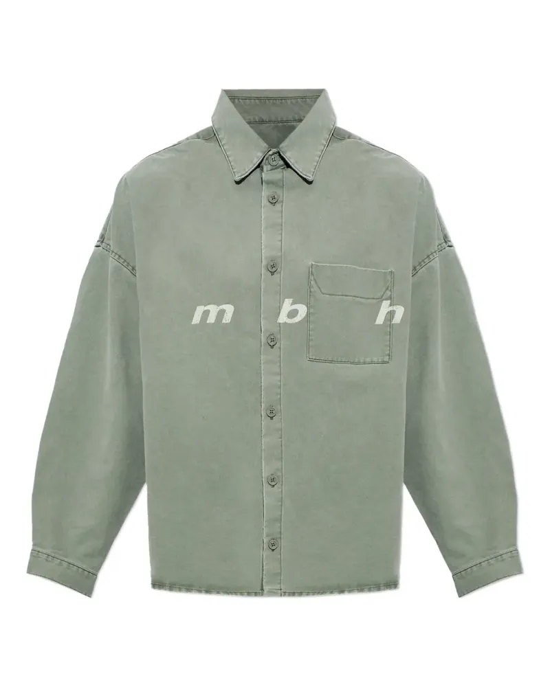 MISBHV logo-print denim shirt - Grau Grau