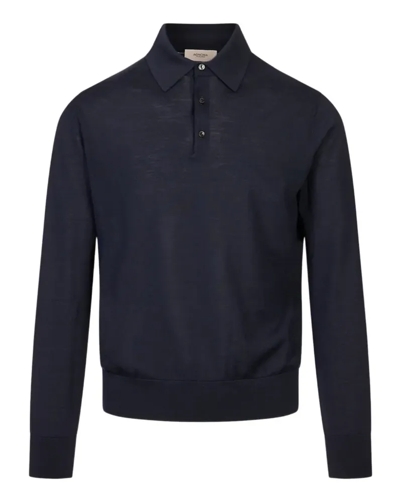 AGNONA long-sleeve polo shirt - Blau Blau