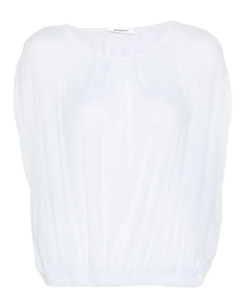 GIMAGUAS Gerafftes Oni Oberteil - Weiß Weiß