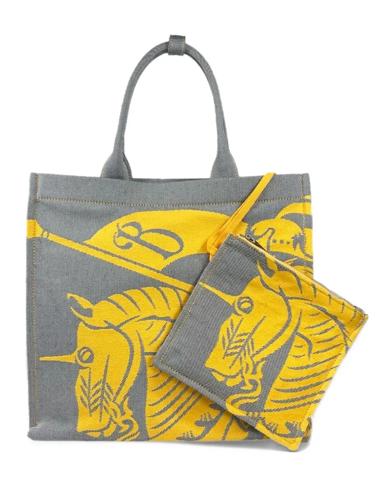 Burberry Equestrian Knight canvas tote bag - Grau Grau
