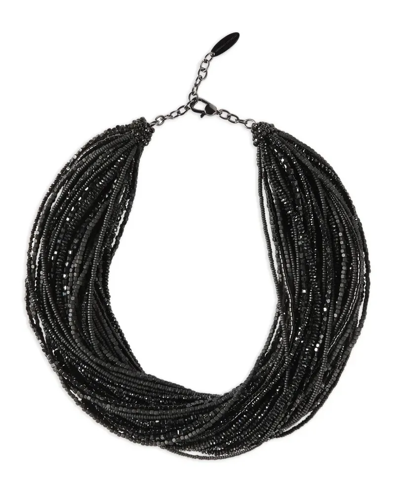 Brunello Cucinelli Choker mit schwarzem Hämatit aus Sterlingsilber Silber
