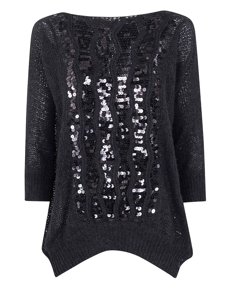 Aviù Pullover mit Pailletten - Schwarz Schwarz