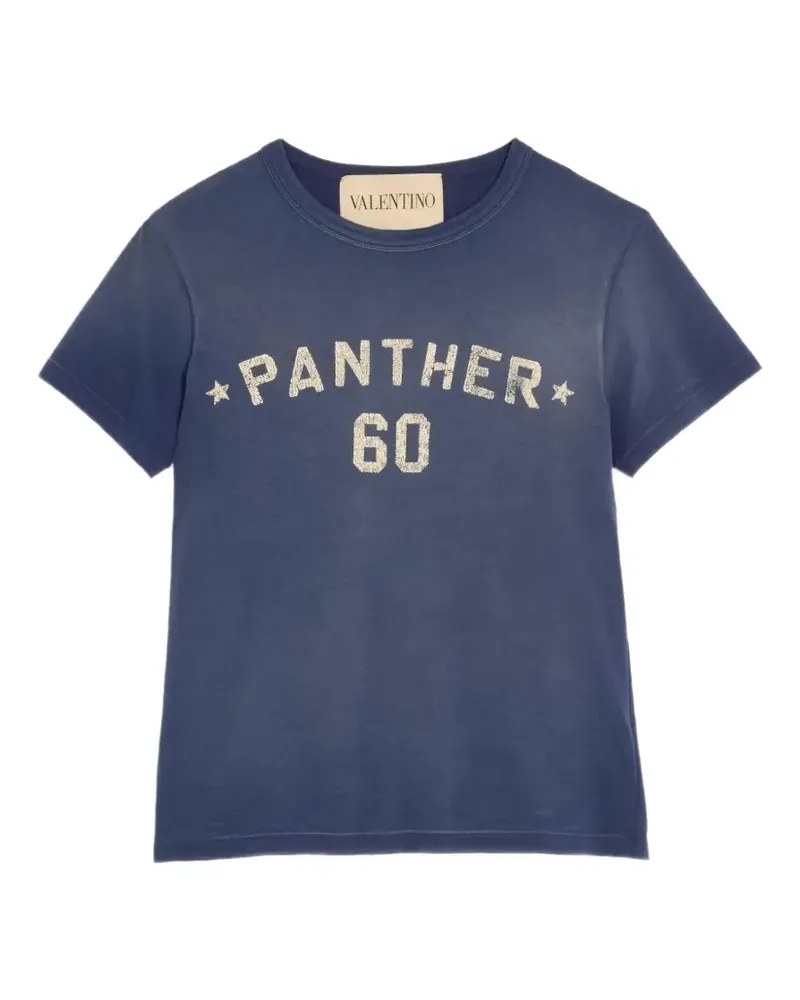 Valentino Garavani logo-print cotton T-shirt - Blau Blau