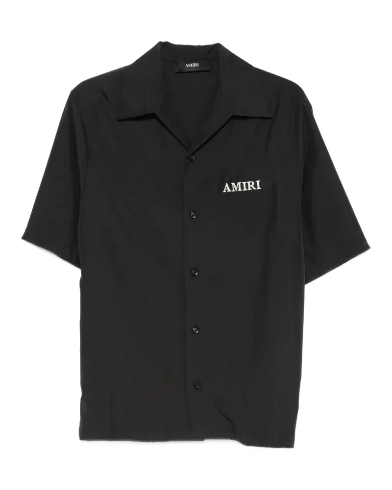 Amiri Kurzärmeliges Hemd mit Logo-Stickerei - Schwarz Schwarz