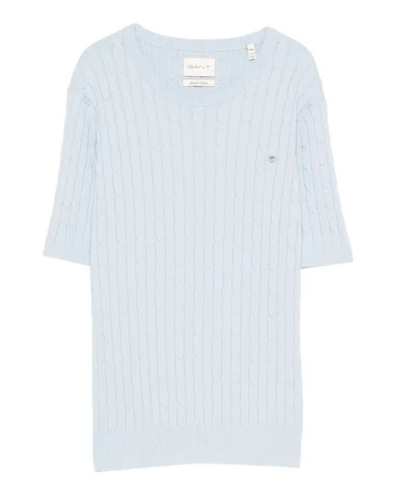 Gant Oberteil mit Zopfmuster - Blau Blau