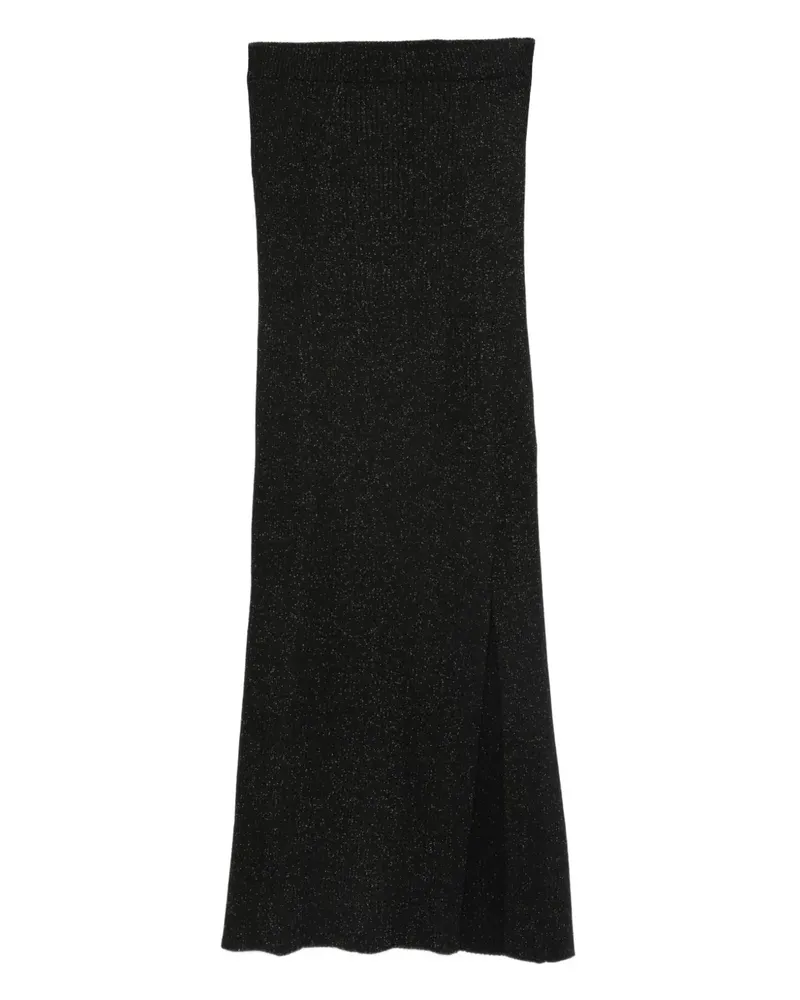 Twin-Set Knit midi skirt with lurex - Schwarz Schwarz
