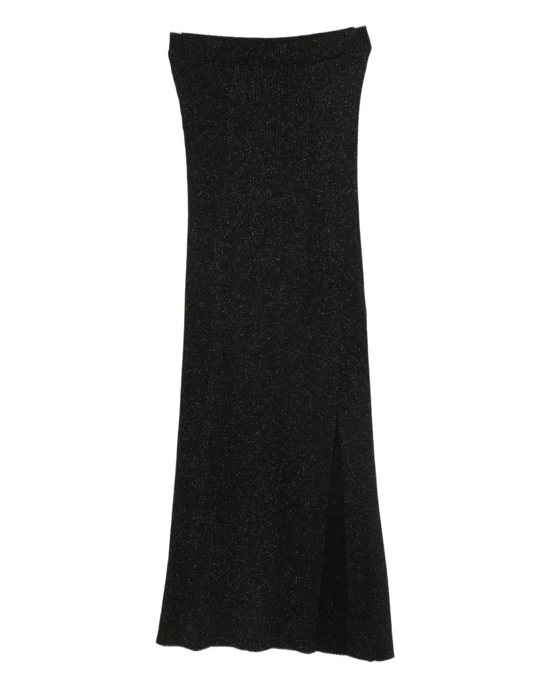 Twin-Set Knit midi skirt with lurex - Schwarz Schwarz