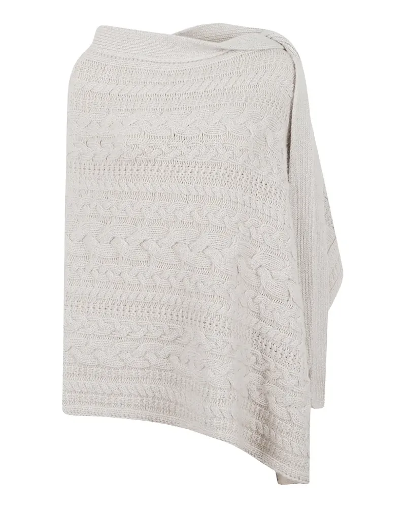 Ermanno Scervino cable-knit cashmere poncho - Nude Nude