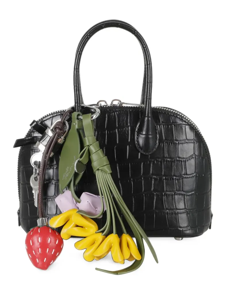 Self-Portrait embossed leather black mini bag - Schwarz Schwarz