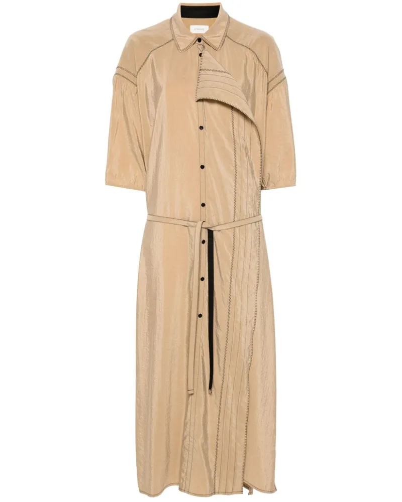 Christophe Lemaire Asymmetrisches Hemdkleid mit Stickerei - Braun Braun