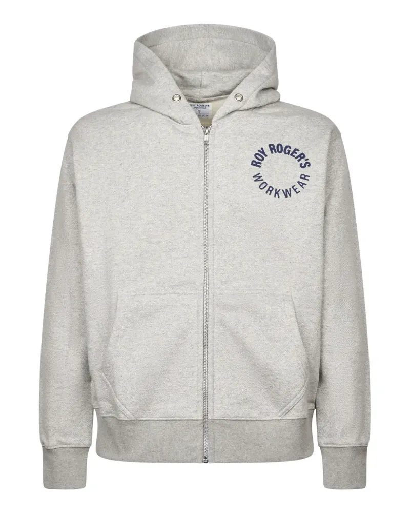 Roy Roger's logo-print zip-up hoodie - Grau Grau