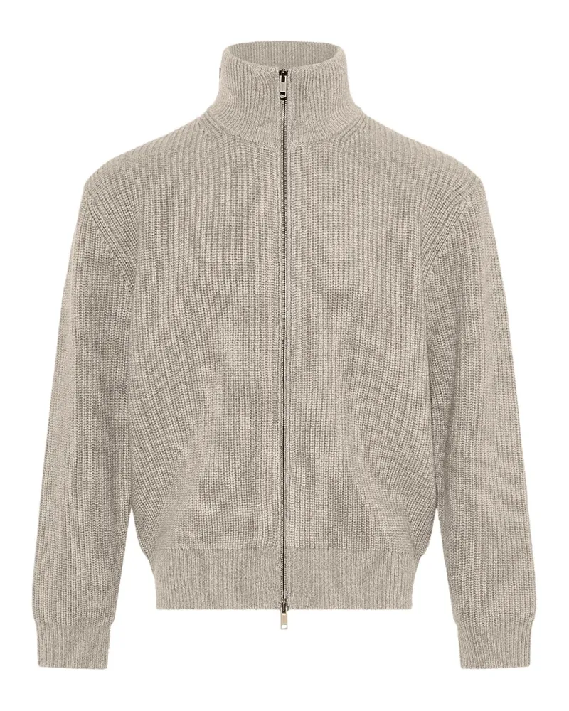 Yves Salomon Gerippter Cardigan mit Reißverschluss - Nude Nude