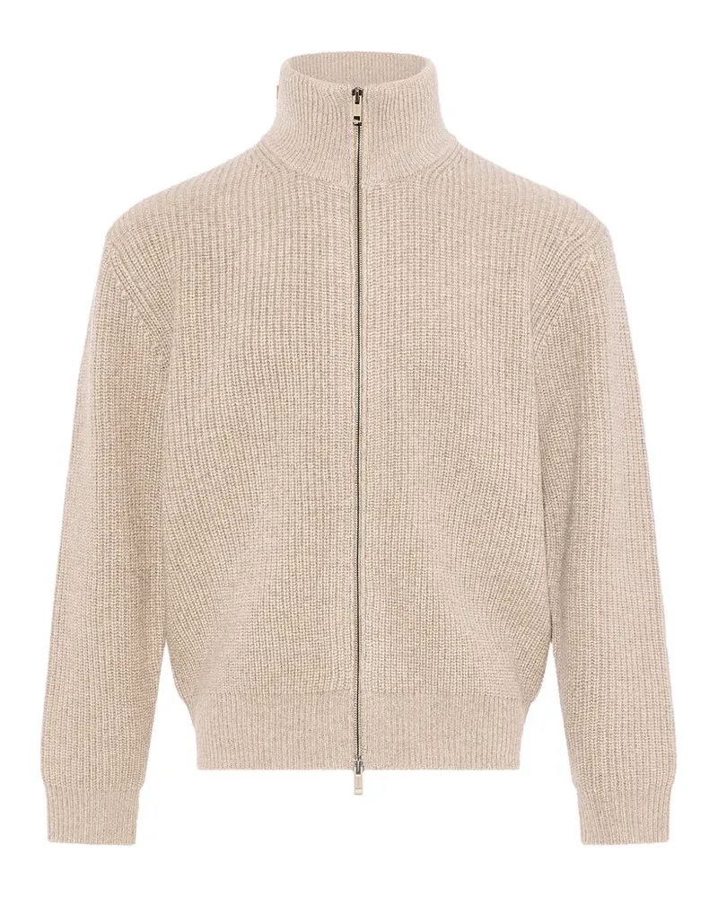 Yves Salomon Gerippter Cardigan mit Reißverschluss - Nude Nude