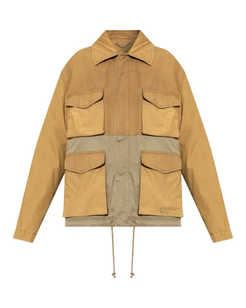 Golden Goose panelled flap-pocket jacket - Braun Braun