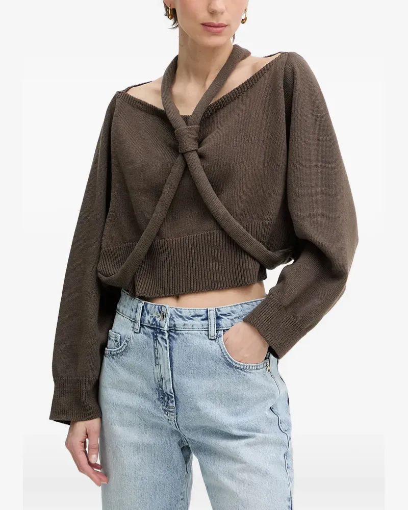 HAVEONE knotted-detail sweater - Braun Braun