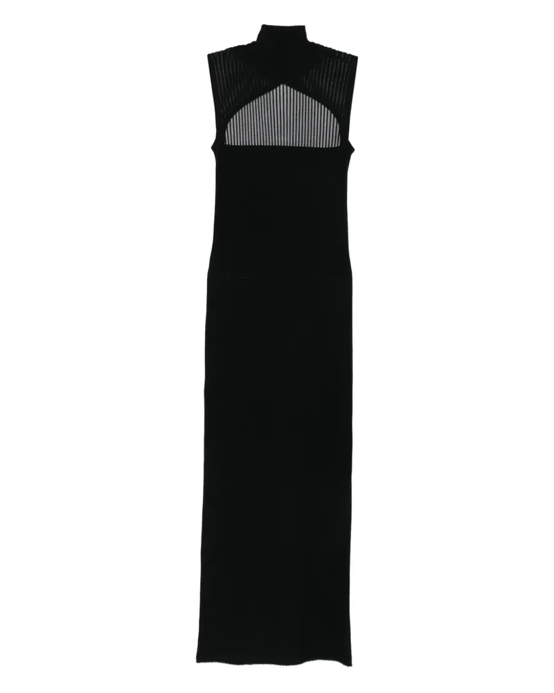 Patrizia Pepe Geripptes Kleid - Schwarz Schwarz