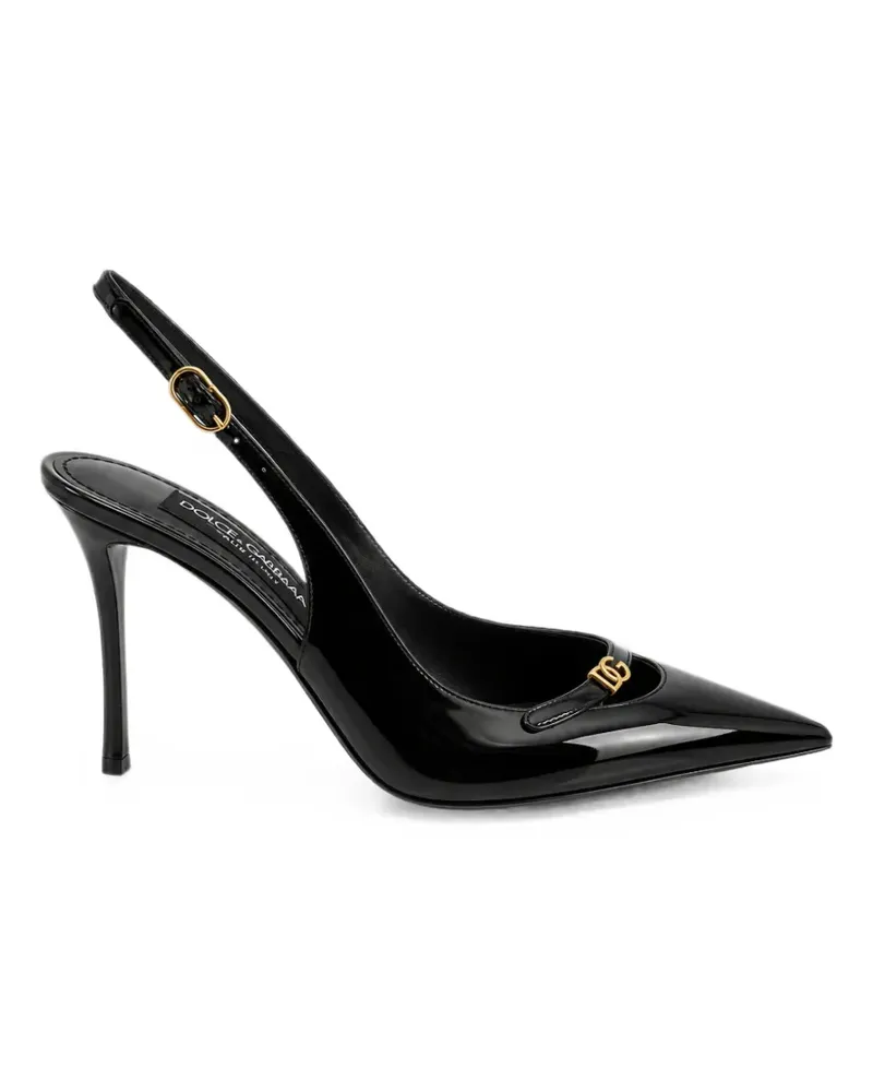 Dolce & Gabbana Slingback-Pumps mit Logo - Schwarz Schwarz