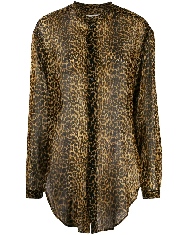 Saint Laurent Hemd mit Leoparden-Print - Schwarz Schwarz