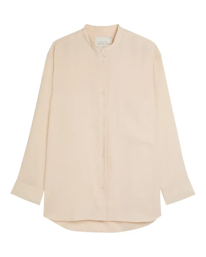 Studio Nicholson Hemd ohne Kragen - Nude Nude