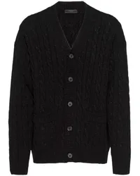 Prada Cardigan mit Metallic-Nähten Schwarz