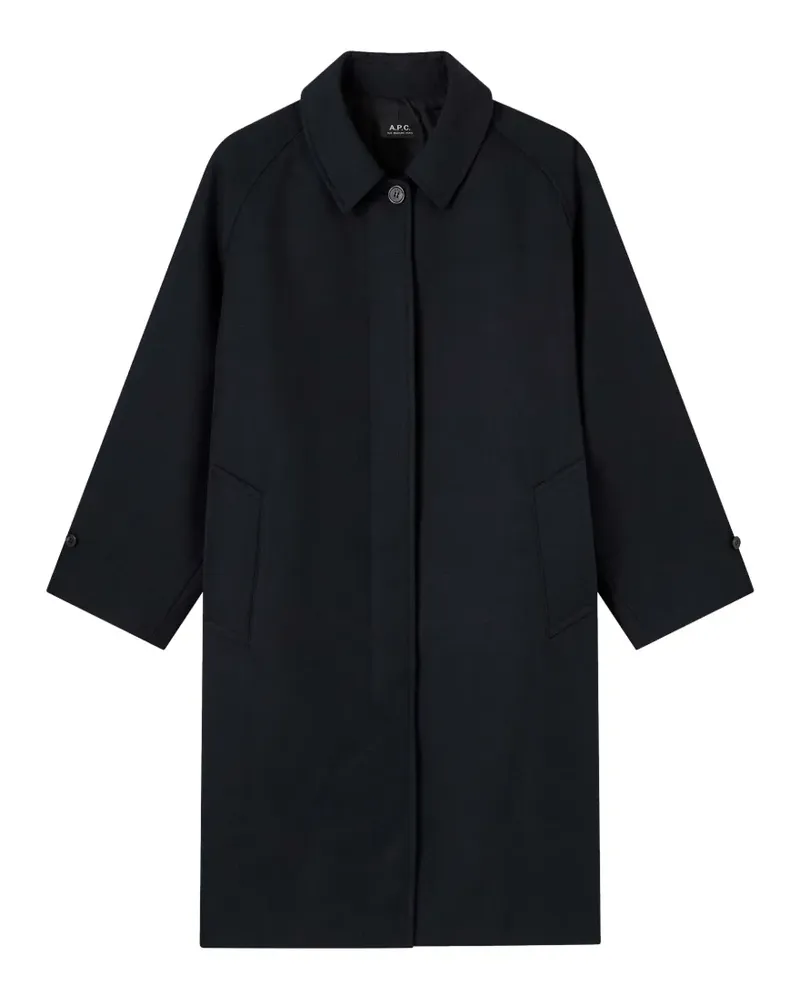 A.P.C. Einreihiger Mac Mantel - Blau Blau