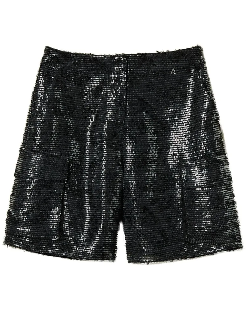 Twin-Set Shorts mit Paillettenverzierung - Schwarz Schwarz