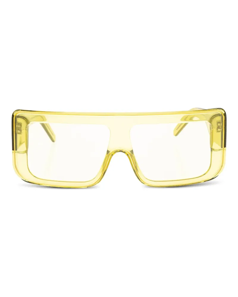 Rick Owens Sonnenbrille mit eckigem Gestell - Gelb Gelb