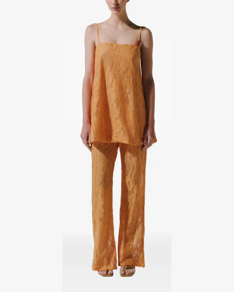 Baobab Collection Ausgestellte Porto Hose aus Spitzenstoff - Orange Orange