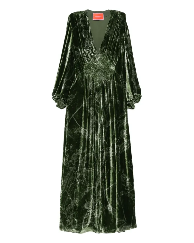 La DoubleJ Samtkleid mit V-Ausschnitt - Grün Grün