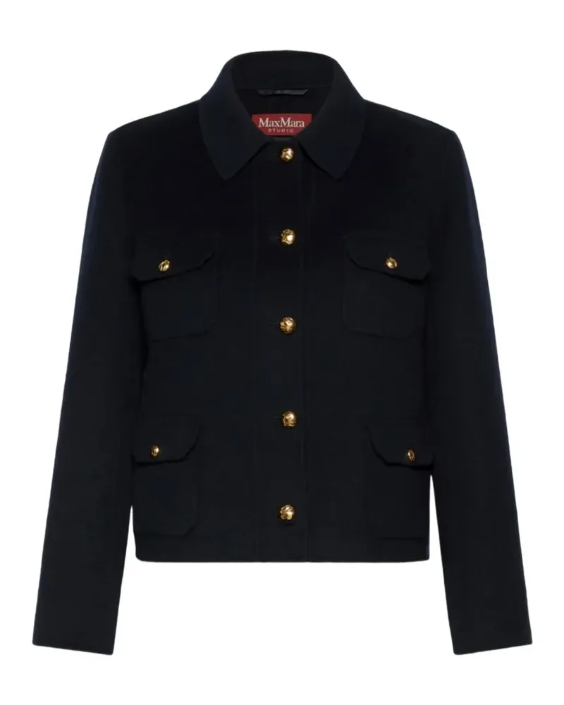 Max Mara Geknöpfte Jacke - Blau Blau