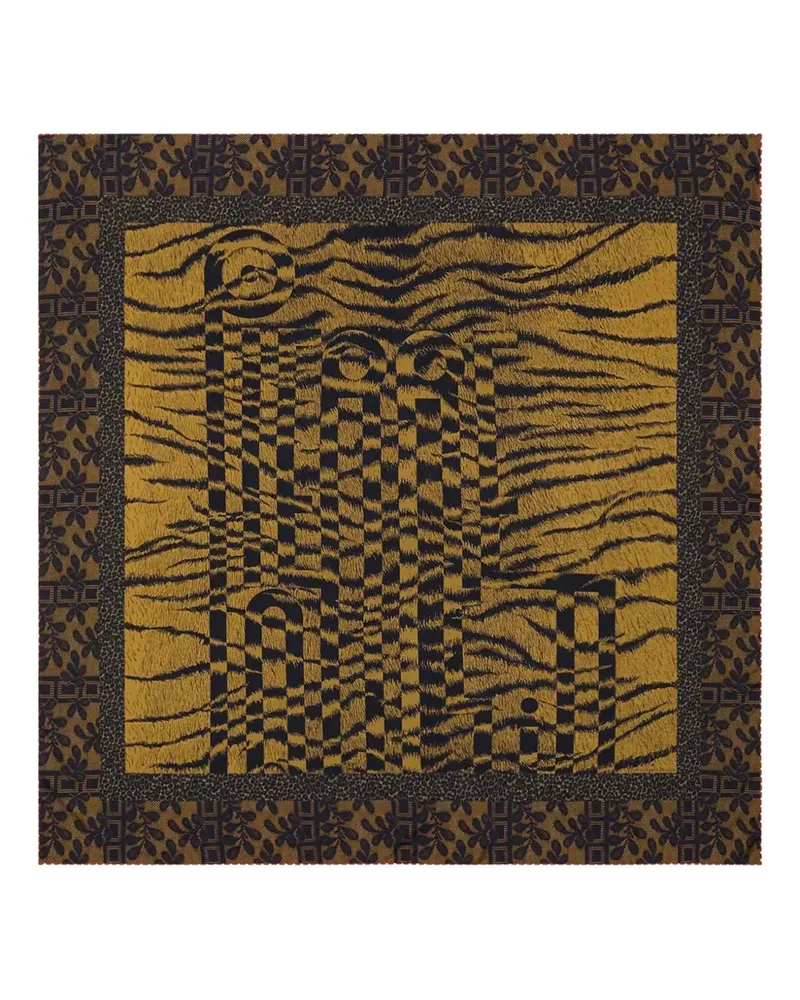 Pierre-Louis Mascia tiger-pattern scarf - Braun Braun