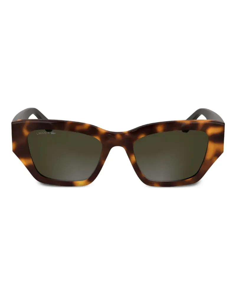 Lacoste Sonnenbrille mit geometrischem Gestell - Braun Braun