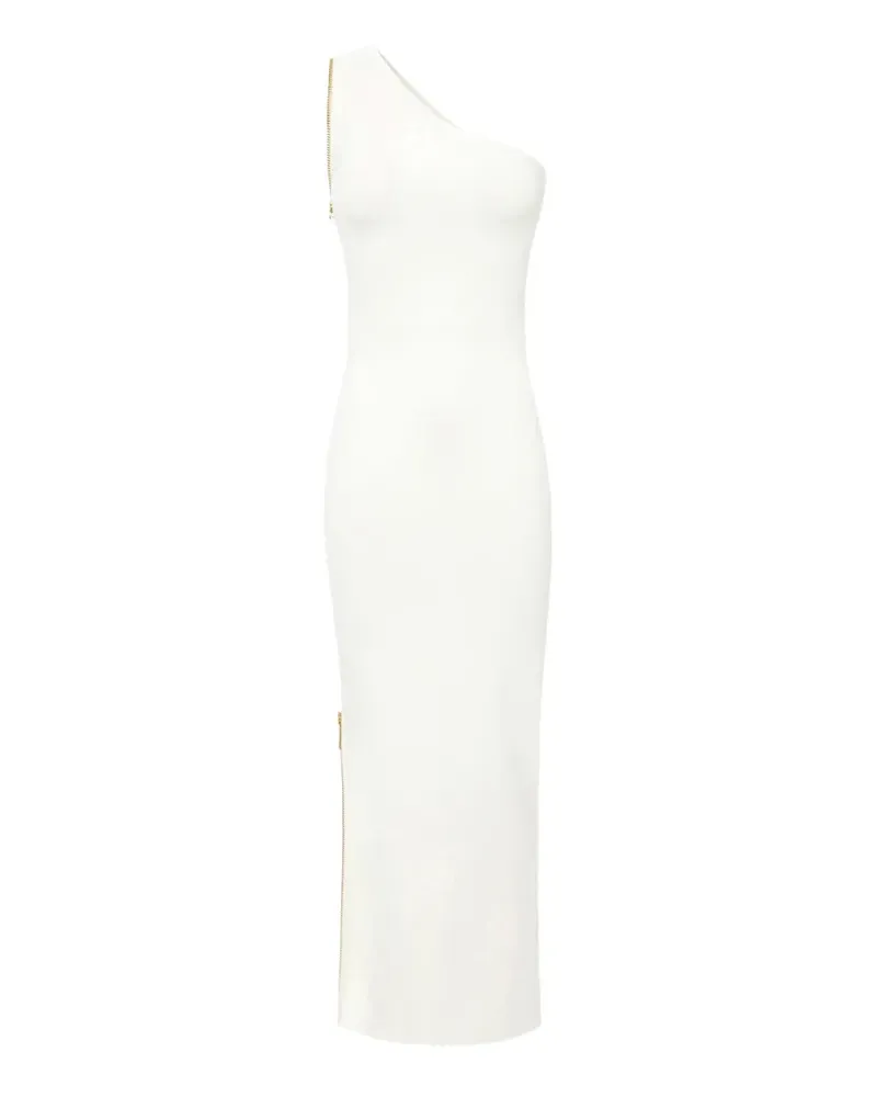 Elisabetta Franchi Red Carpet Strickkleid mit Reißverschluss - Weiß Weiß
