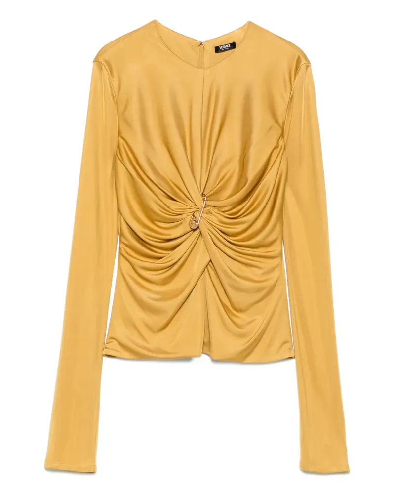 Versace Geraffte Bluse - Gold Gold