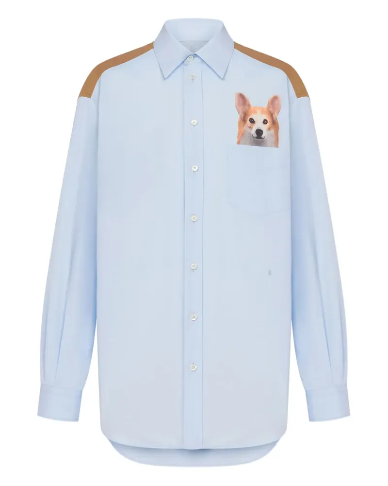 Moschino T-Shirt mit Hundemotiv - Blau Blau
