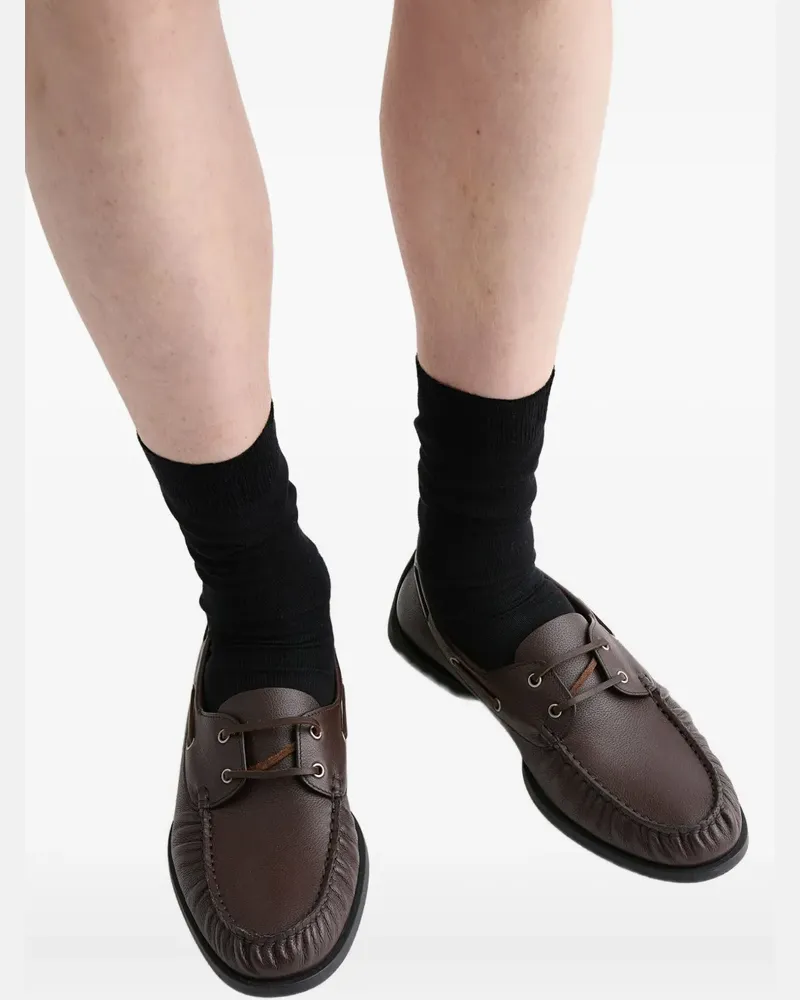 Jil Sander Loafer aus gewalktem Leder - Braun Braun