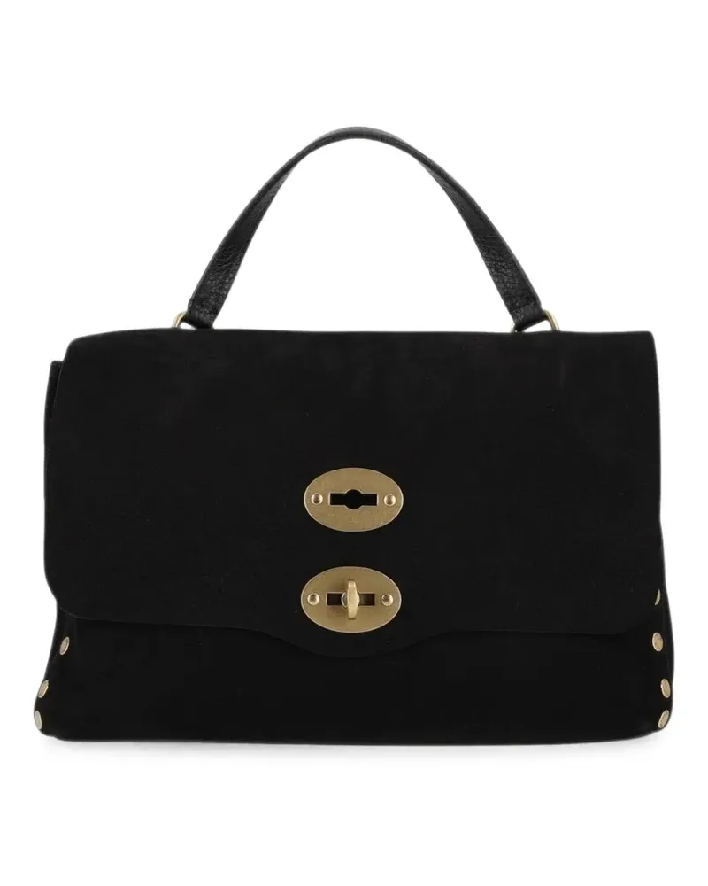Zanellato Postina Leder-Clutch mit Nieten - Schwarz Schwarz