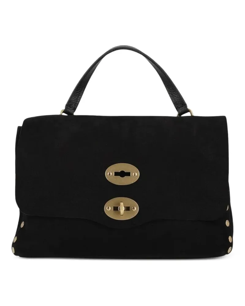 Zanellato Postina Leder-Clutch mit Nieten - Schwarz Schwarz